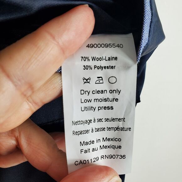 Tommy Hilfiger Adams Wool Blend Blazer Sports Jacket 2 Button Grey Black 42 Long - Picture 13 of 13